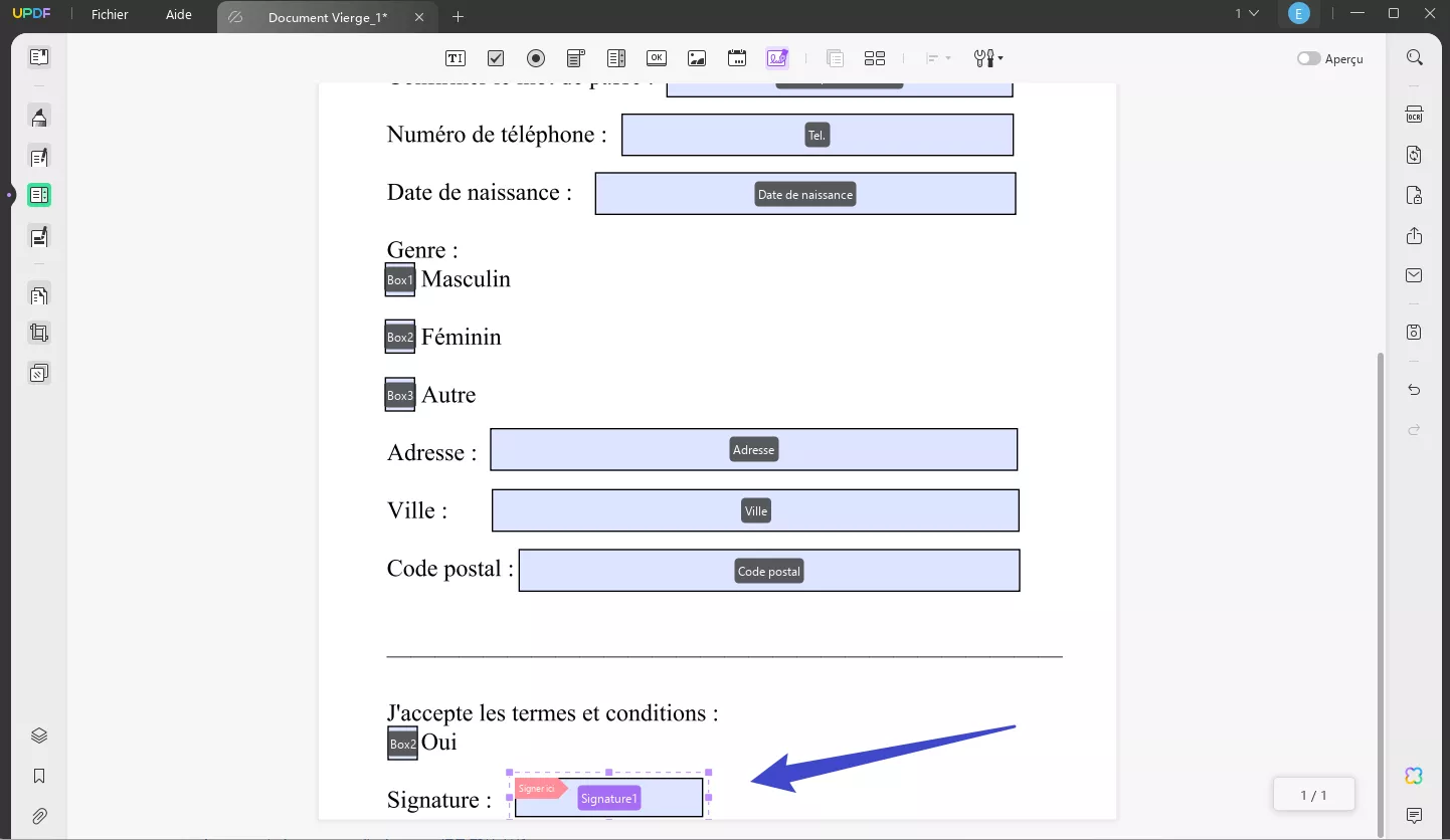 creer signature numérique