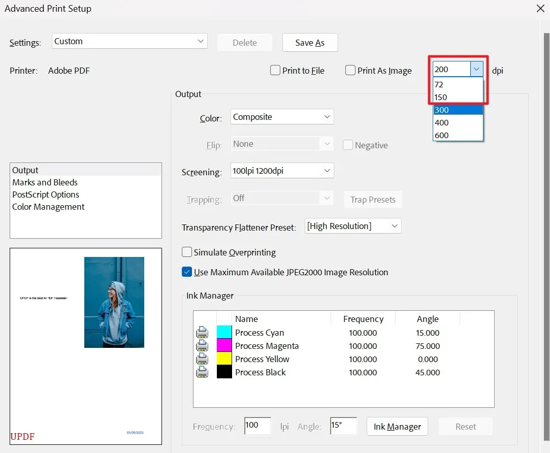 lower pdf dpi