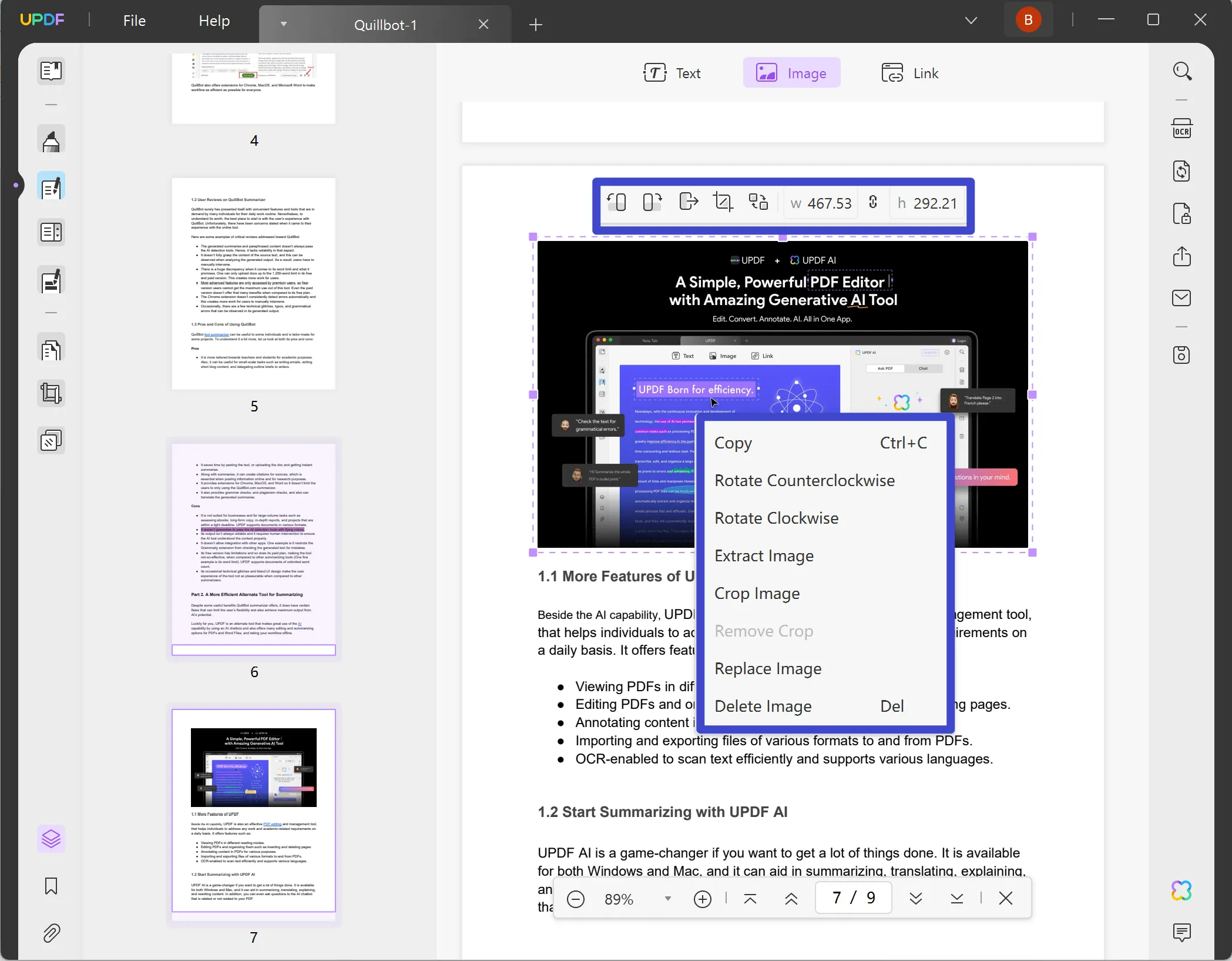 Edit images in PDF