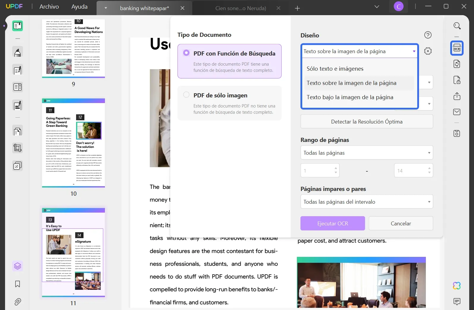 extraer texto de pdf escaneado con updf