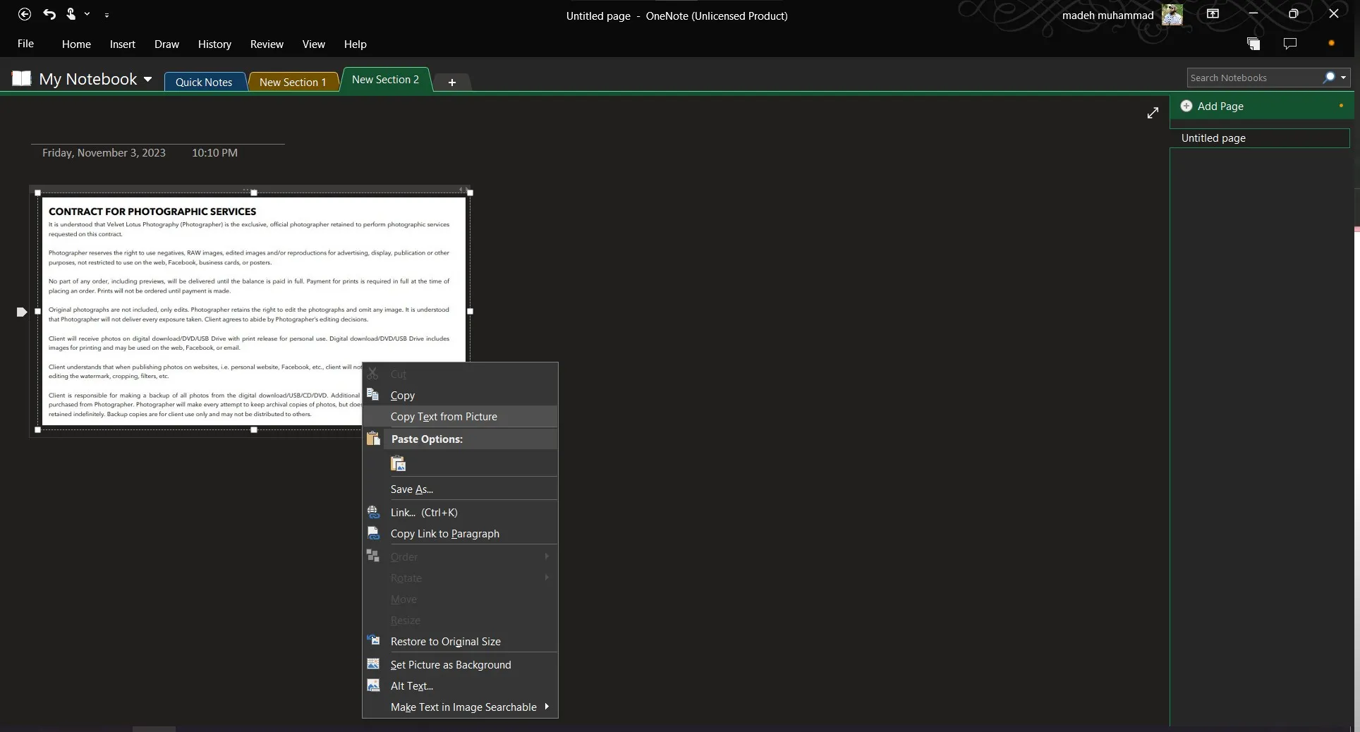 onenote ocr