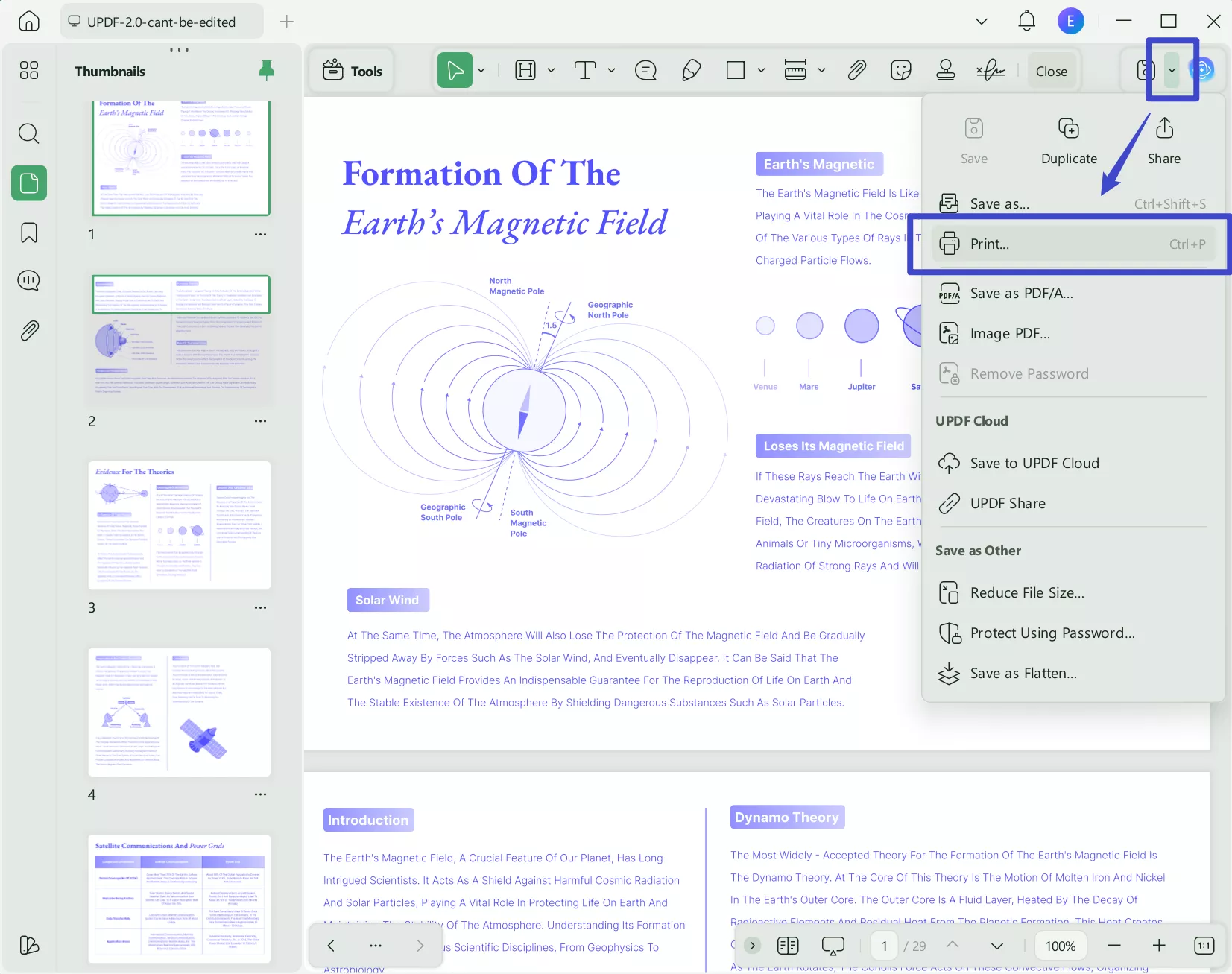 change paper size in pdf print option