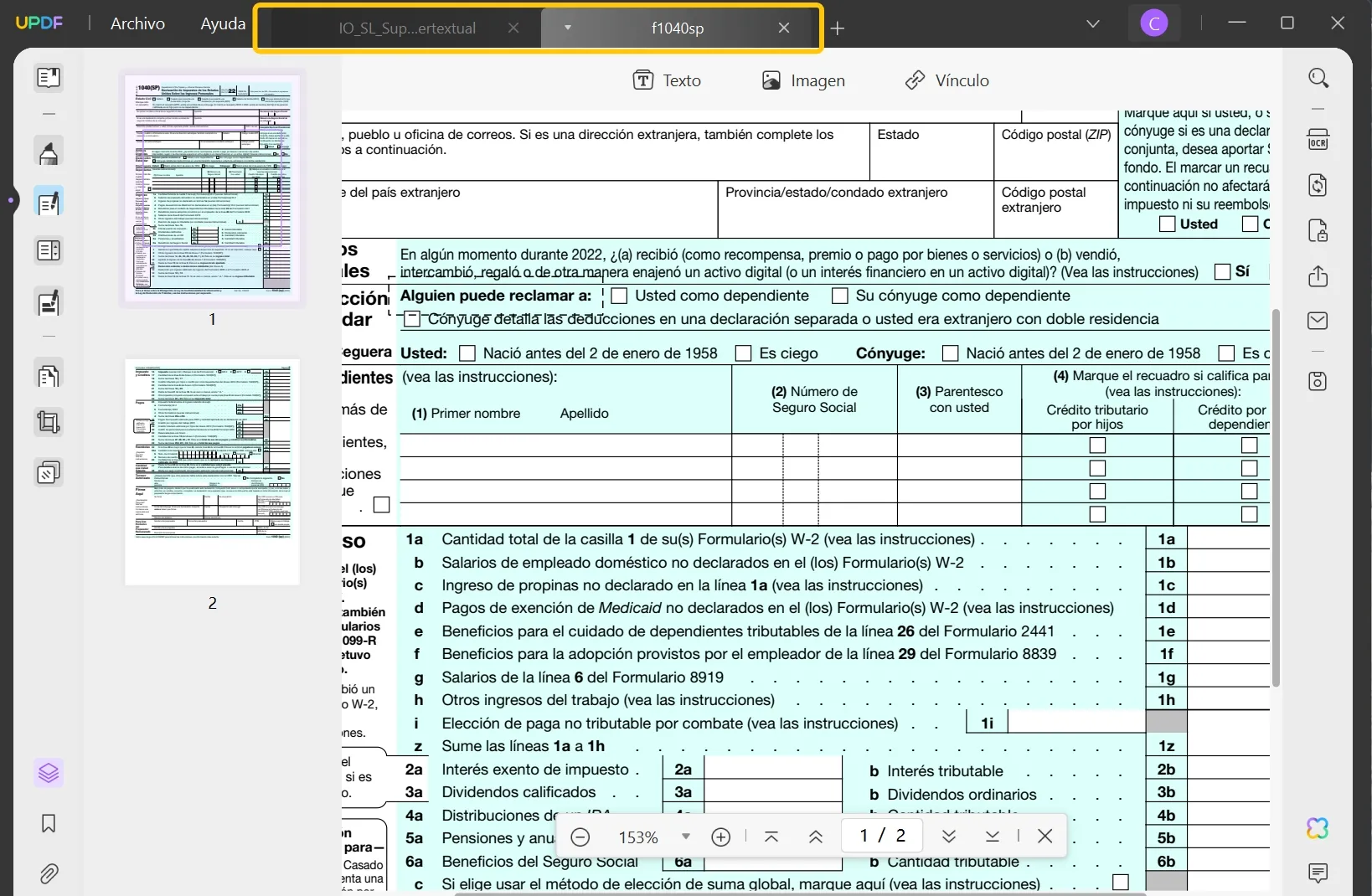 split view pdf open two files in updf