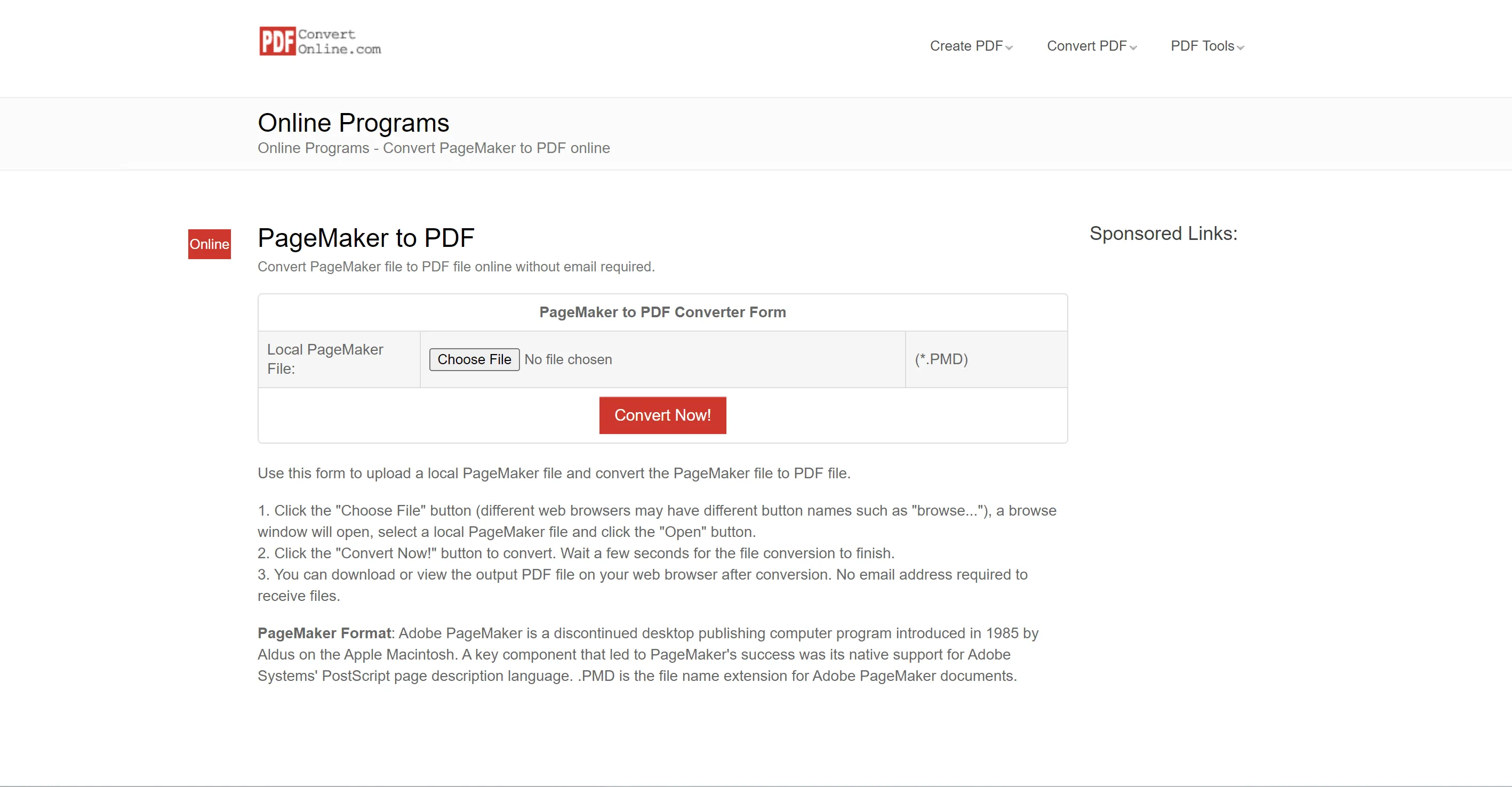 PMD in PDF PDFconvert online