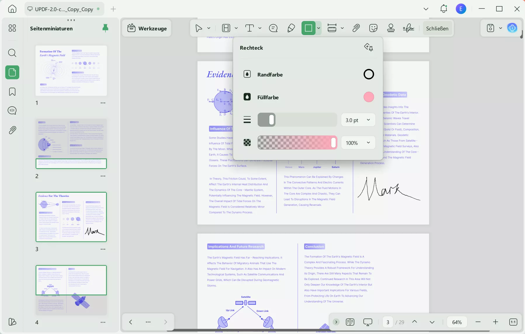 Füllfarbe und die Rahmenfarbe auf Hintergrund