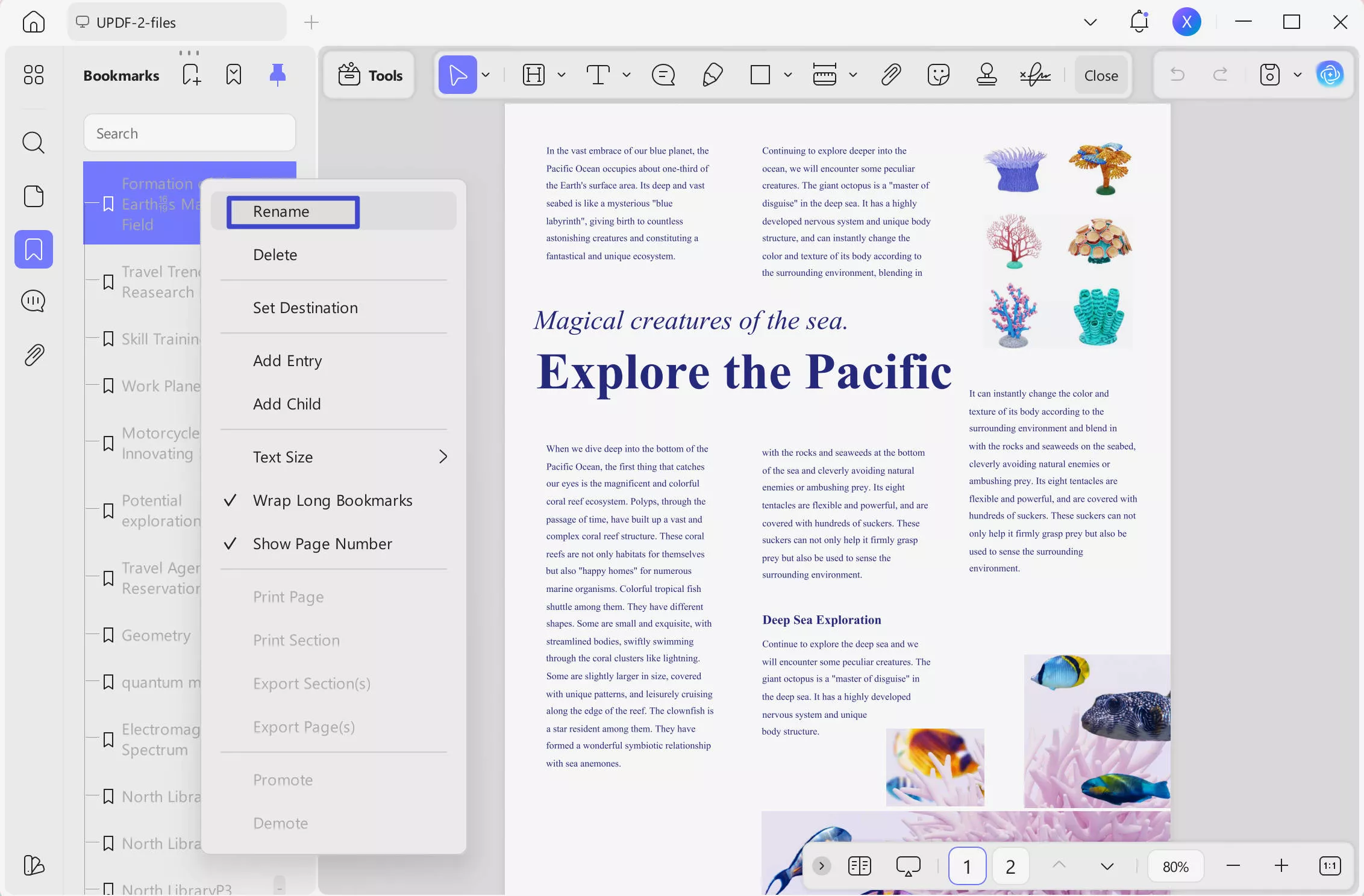 edit pdf bookmarks updf