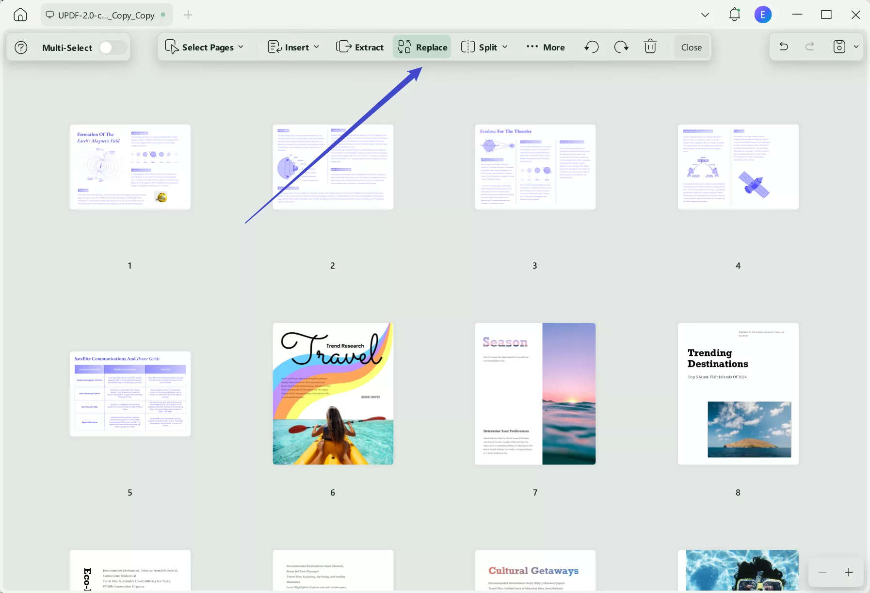 replace in updf on windows