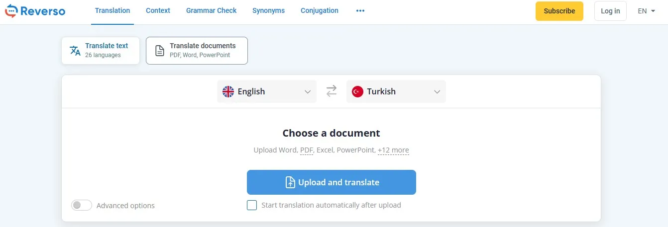مترجم من الإنكليزية إلى التركية Reverso