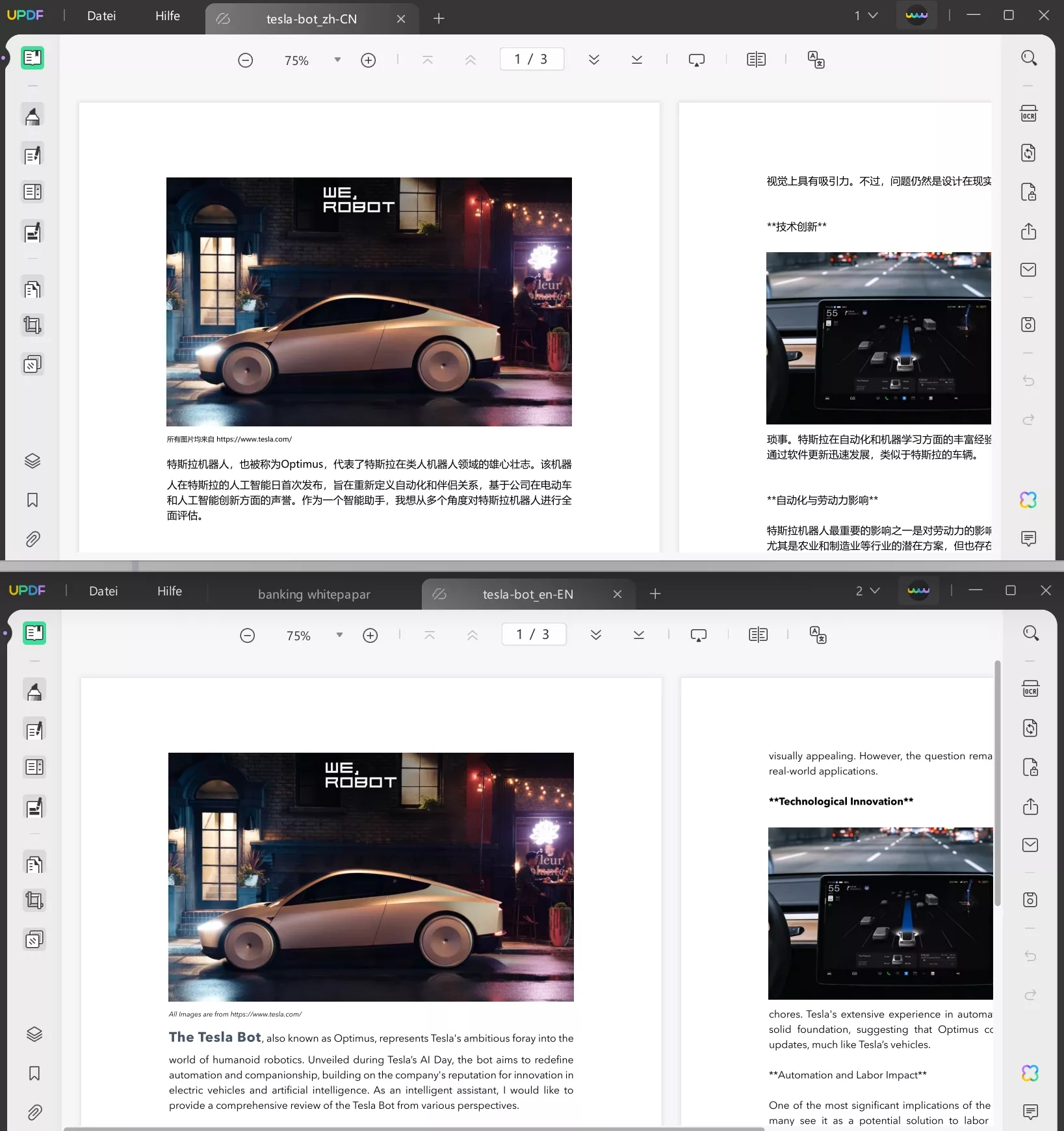 mit UPDF AI PDFs von Chinesisch auf Englisch übersetzen