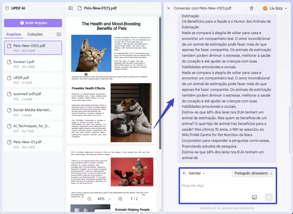 digite o prompt adequado para tradução