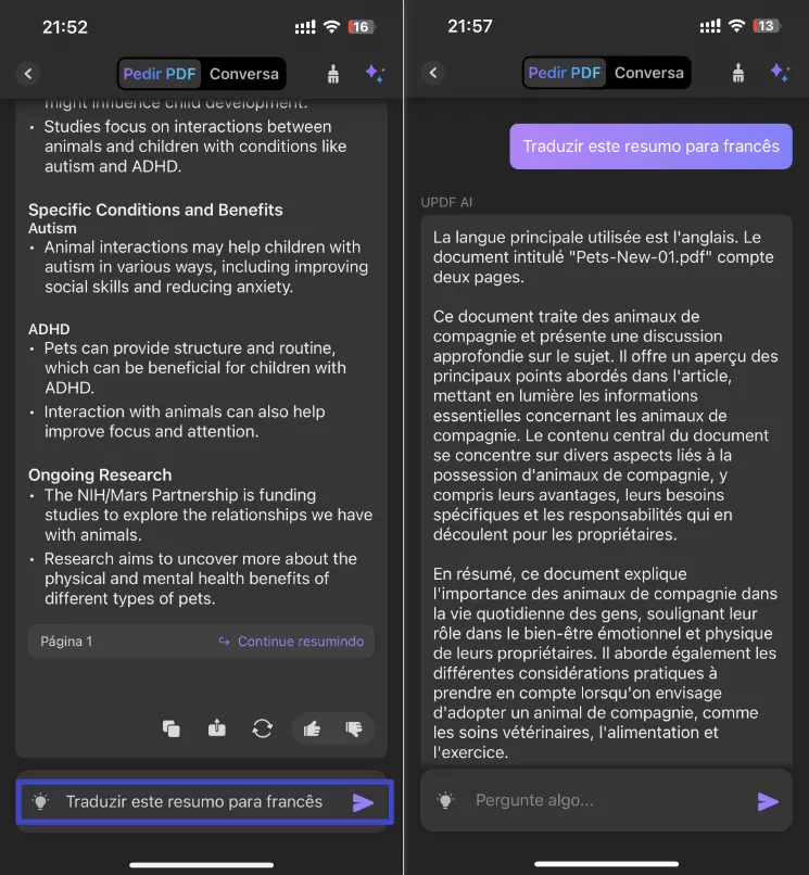 digite prompt para tradução