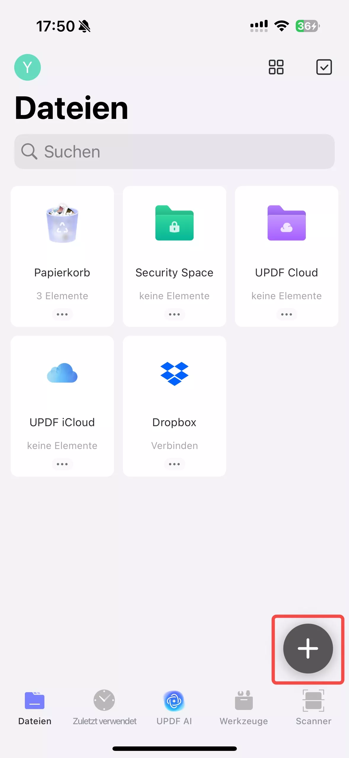 UPDF iOS Datei hinzufügen