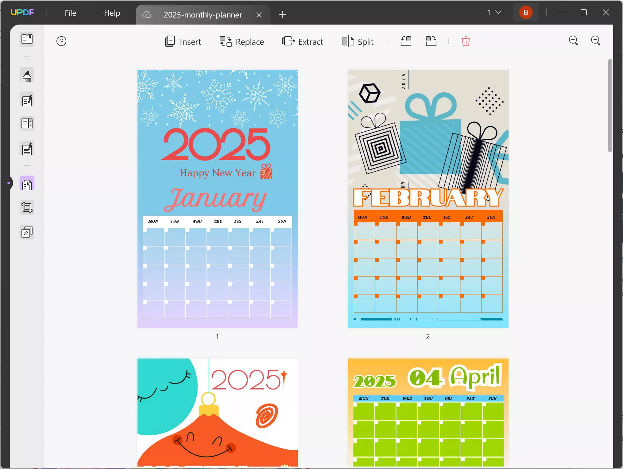 2025 monthly planner