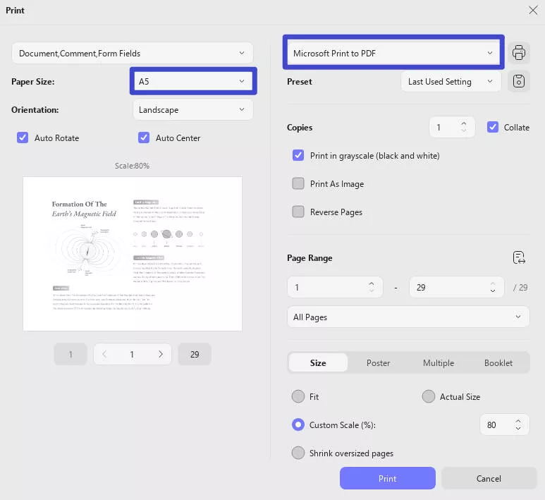 a4 pdf to a5 papaer size