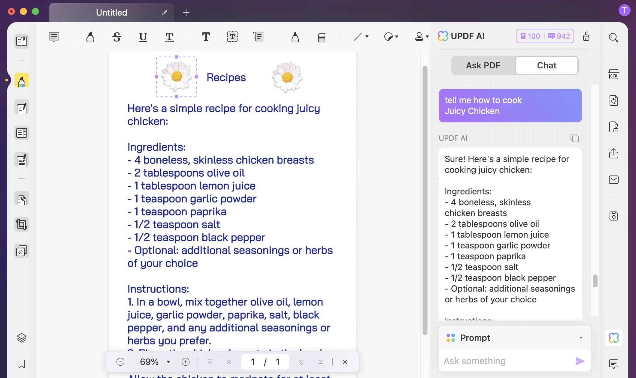 ai recipe generator annotate pdf