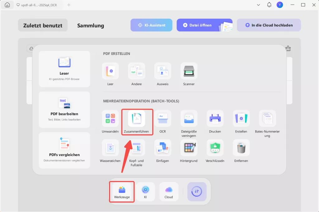 Batch PDF zusammenführen