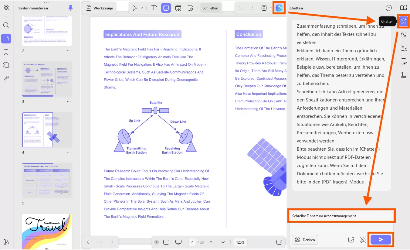 UPDF AI Chat Funktion