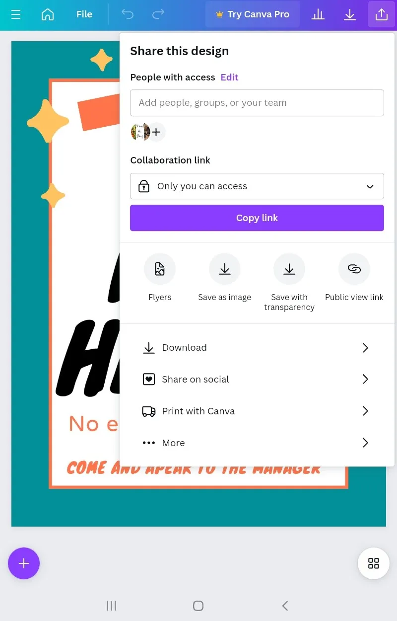 androidでcanvaのダウンロード
