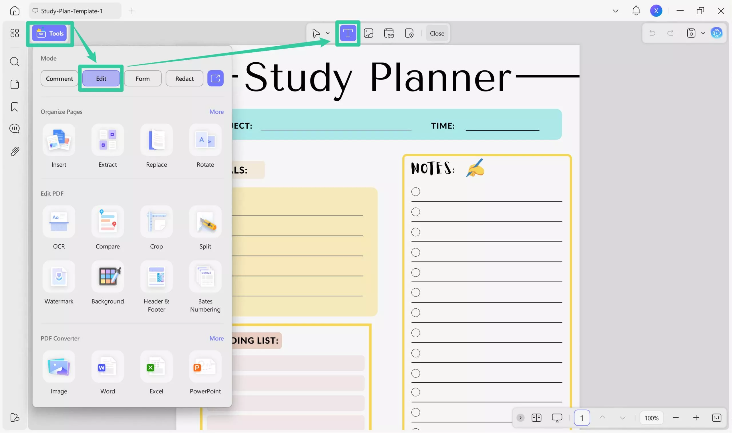 academic planner edit plan