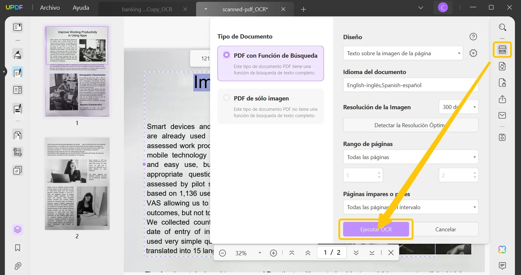 copiar texto de un pdf escaneado