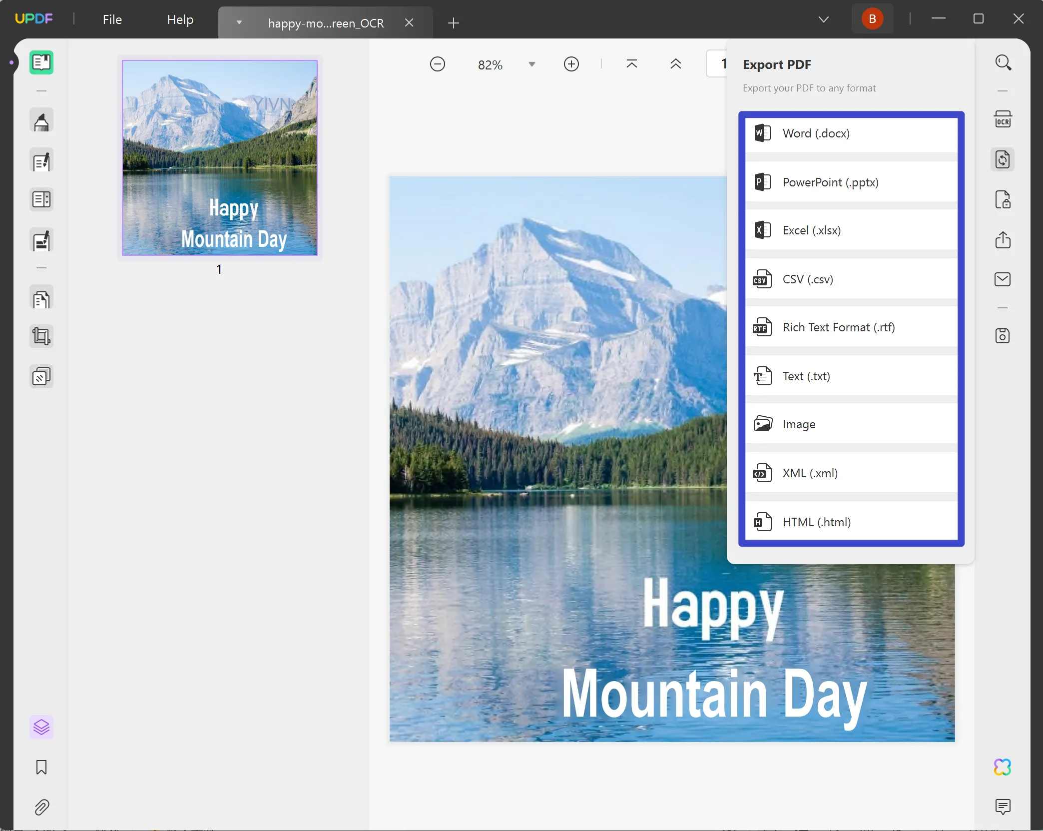 تحويل صورة إلى مستند التصدير