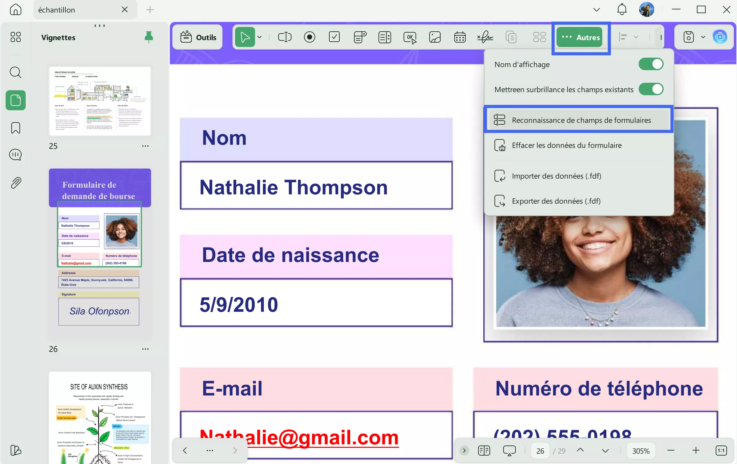 créer formulaire pdf remplissable