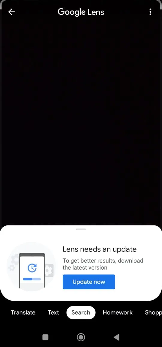 Google Lens funktioniert nicht Update