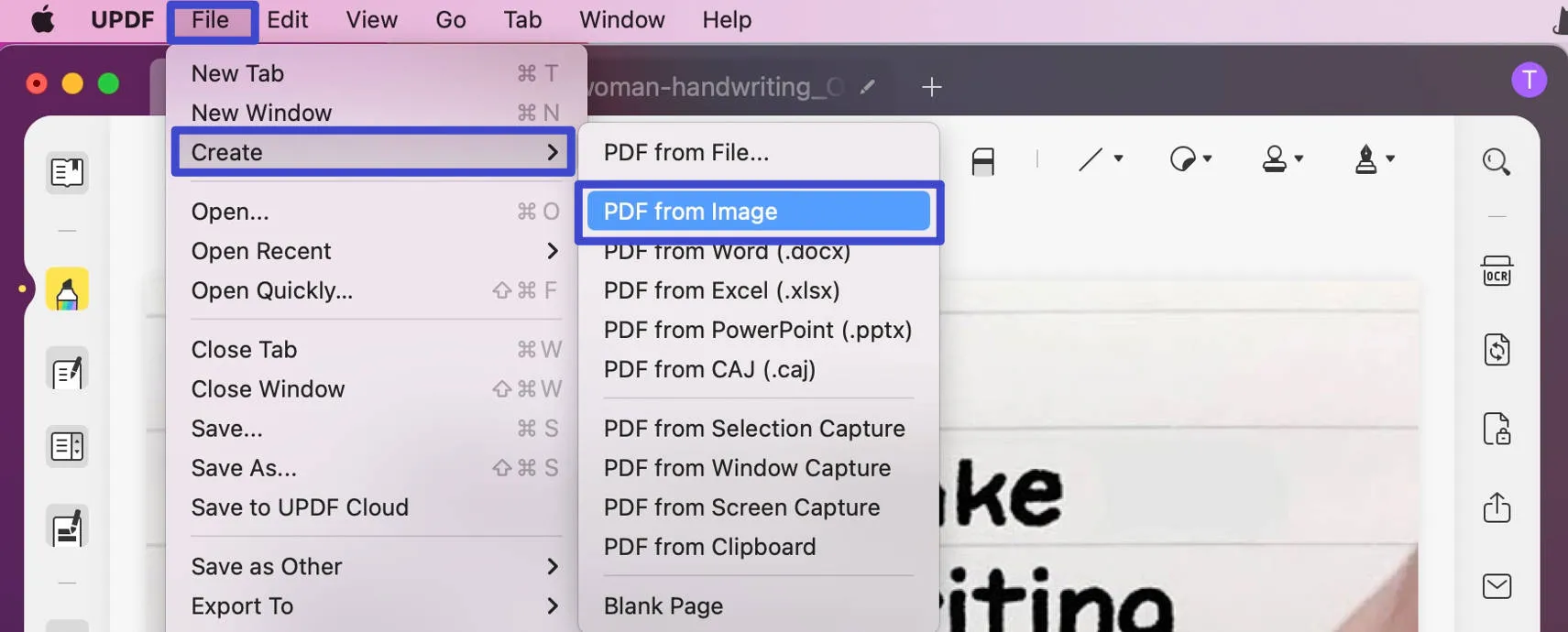 import handwritten text to pdf