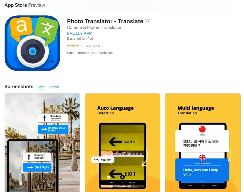 traductor de imagen Photo Translator