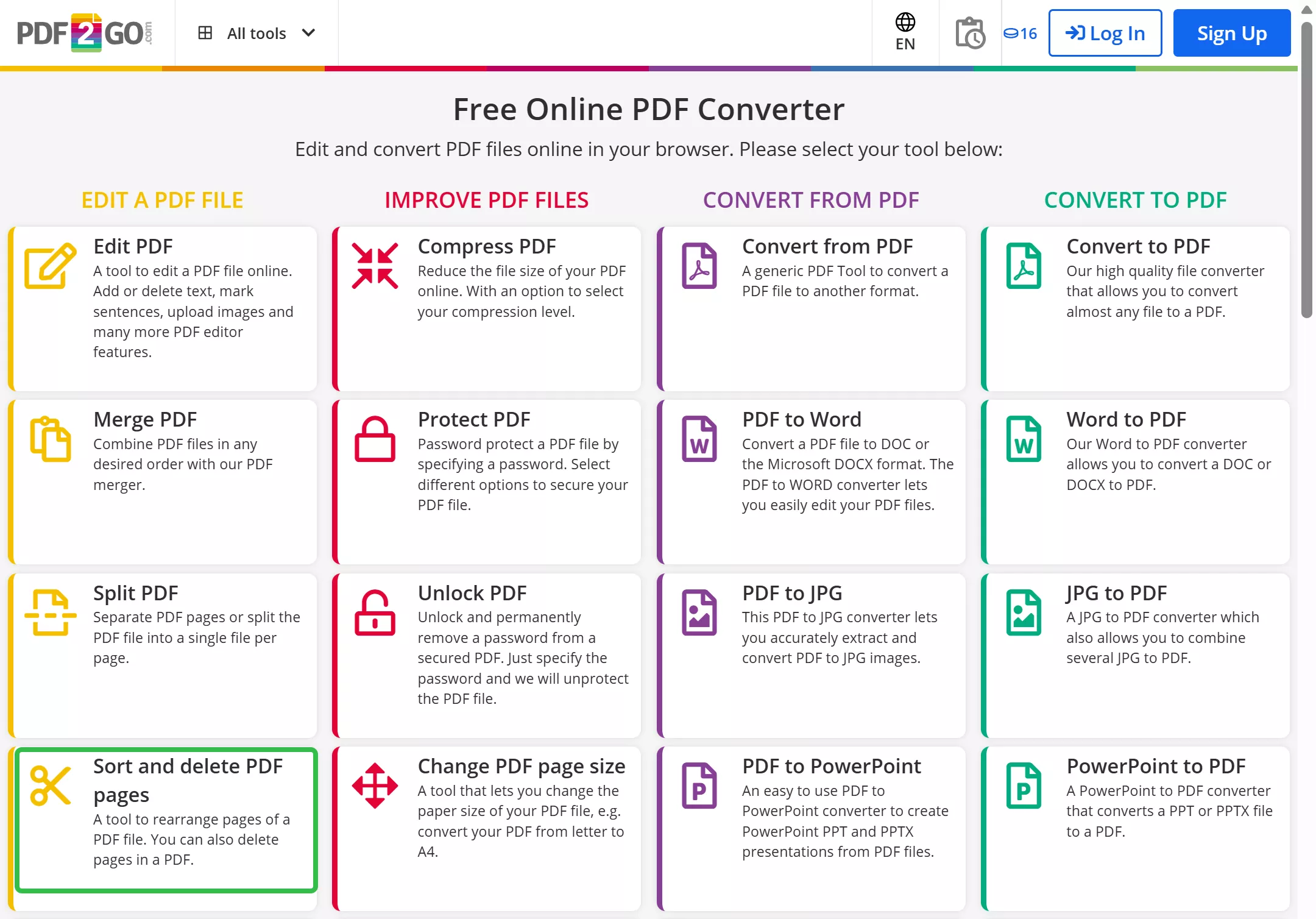 rearrange pdf pages online choose sort and delete pdf pages