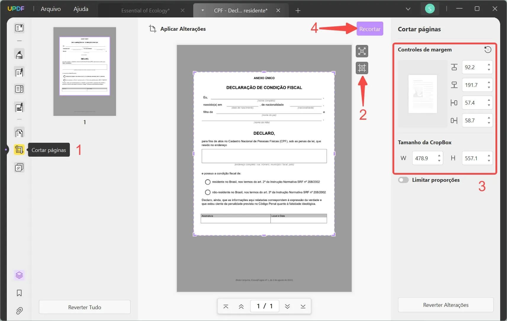 Recortar Páginas PDF