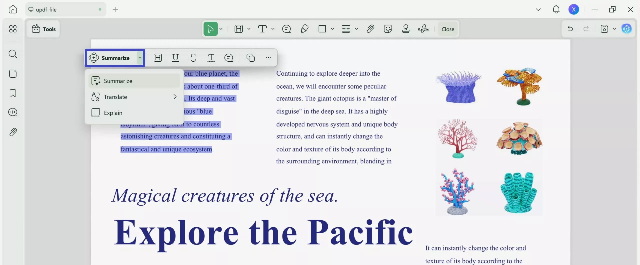 online summarizer UPDF