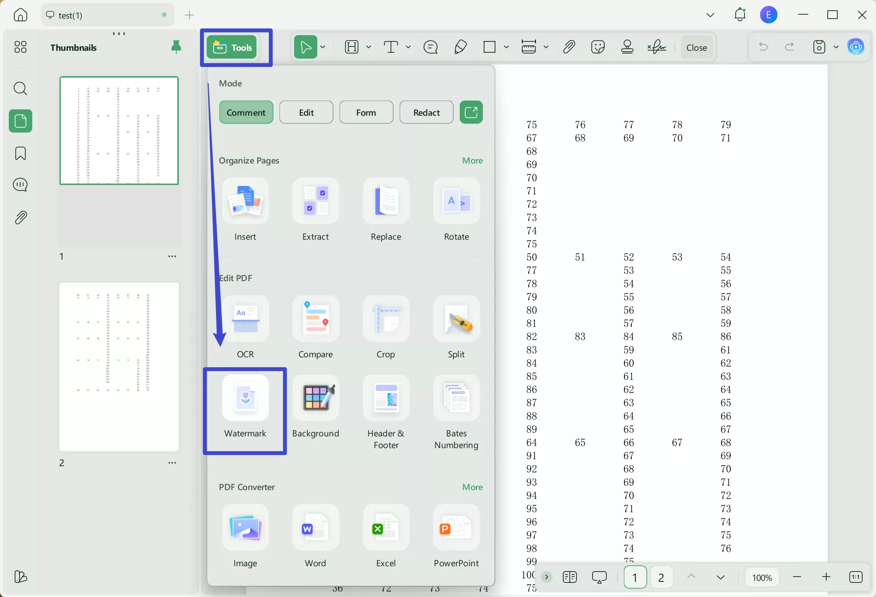 Create watermarks to add