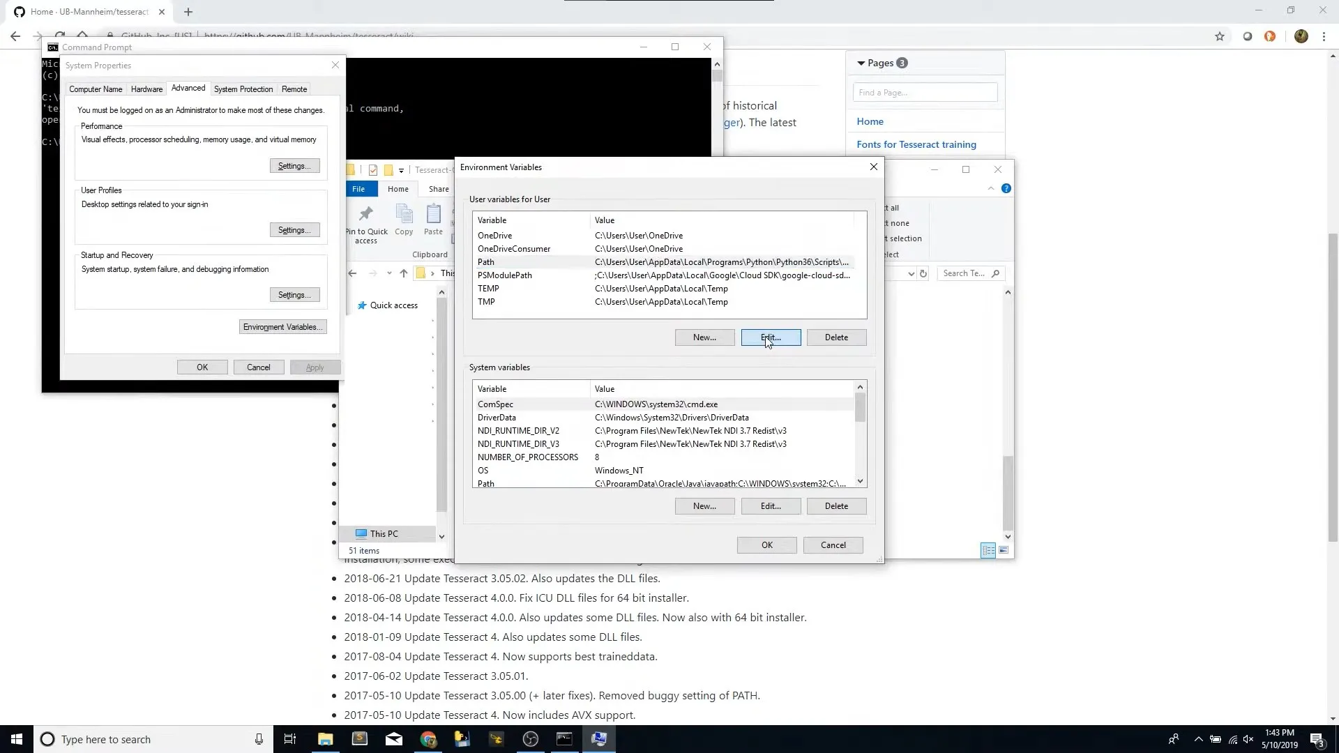 tesseract ocr system properties