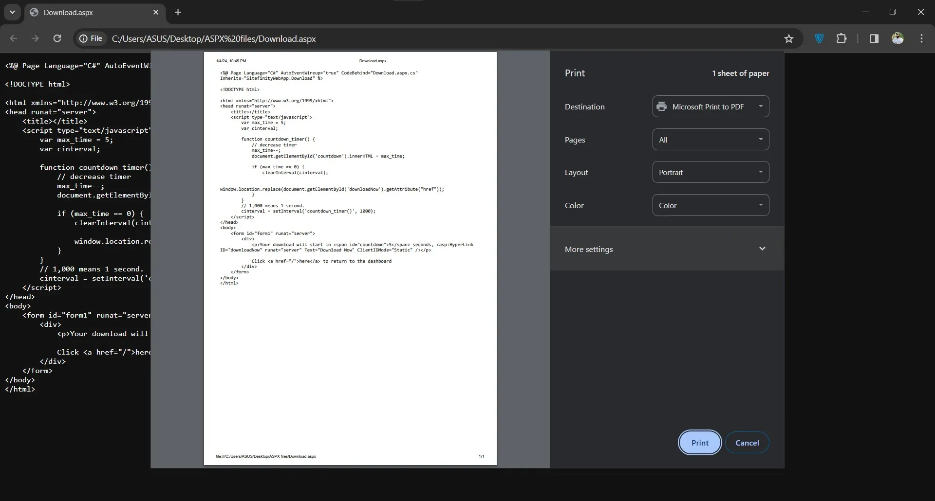 aspx a pdf imprimir