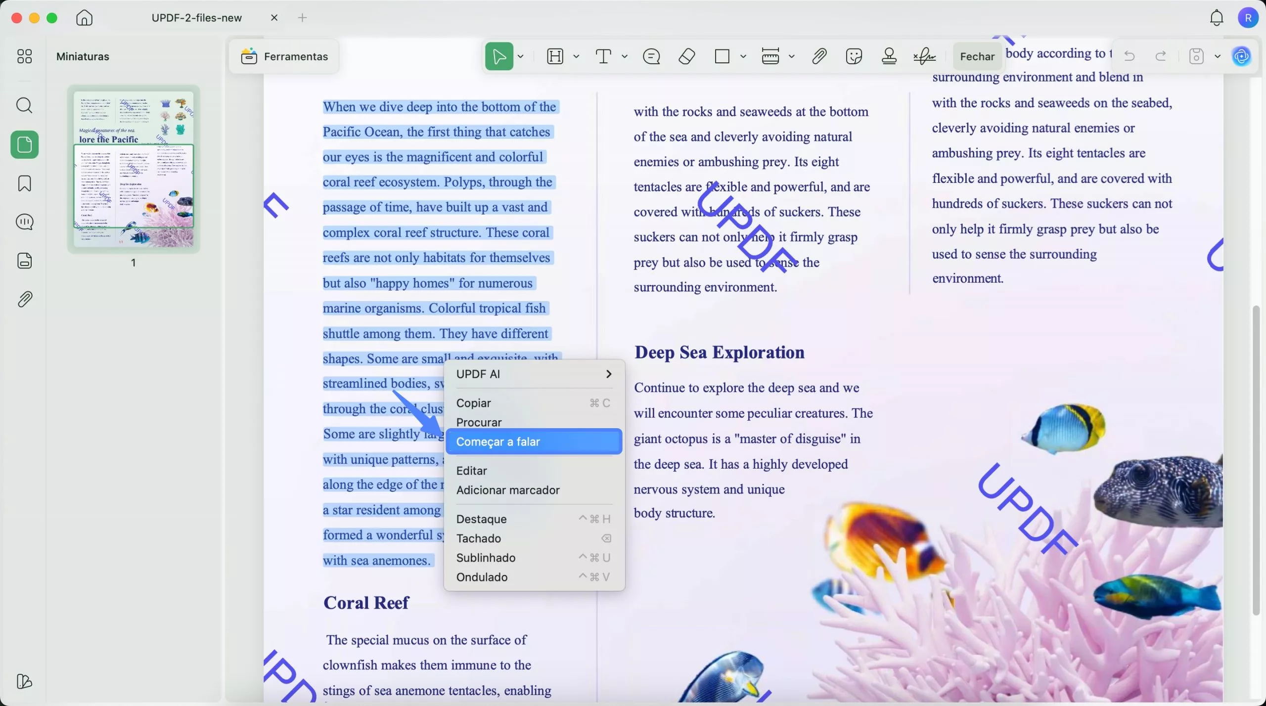 Leitor de PDF em Áudio