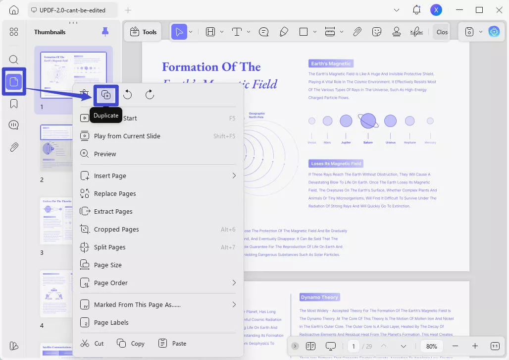 insert page break in pdf updf duplicate page