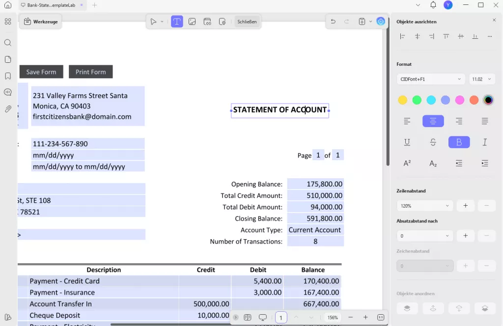 weitere Bearbeitungsoptionen