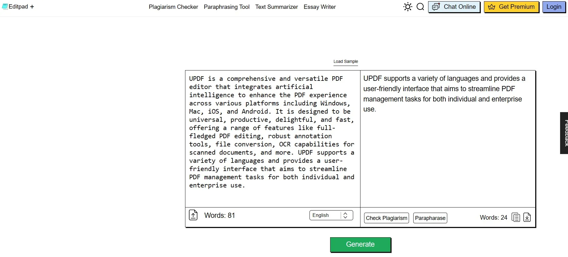 conclusion generator Editpad  