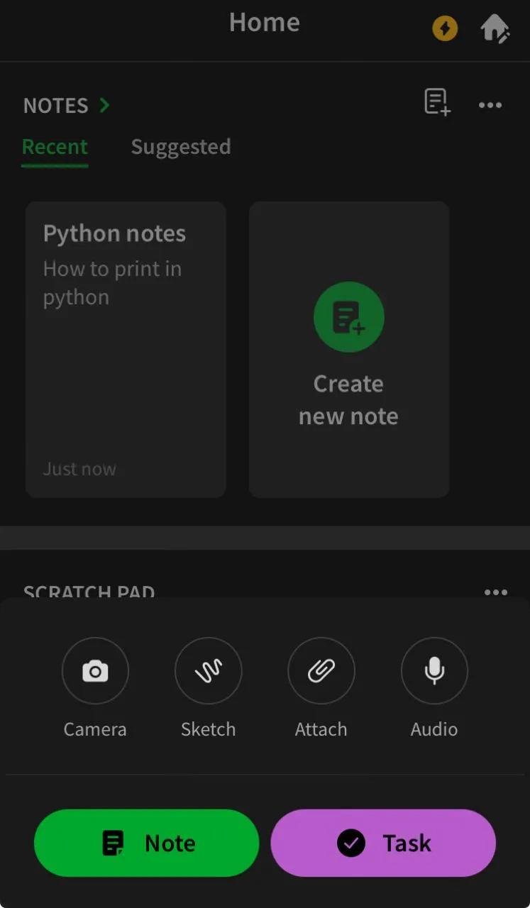 تطبيق التحضير للامتحان Evernote إضافة جديد