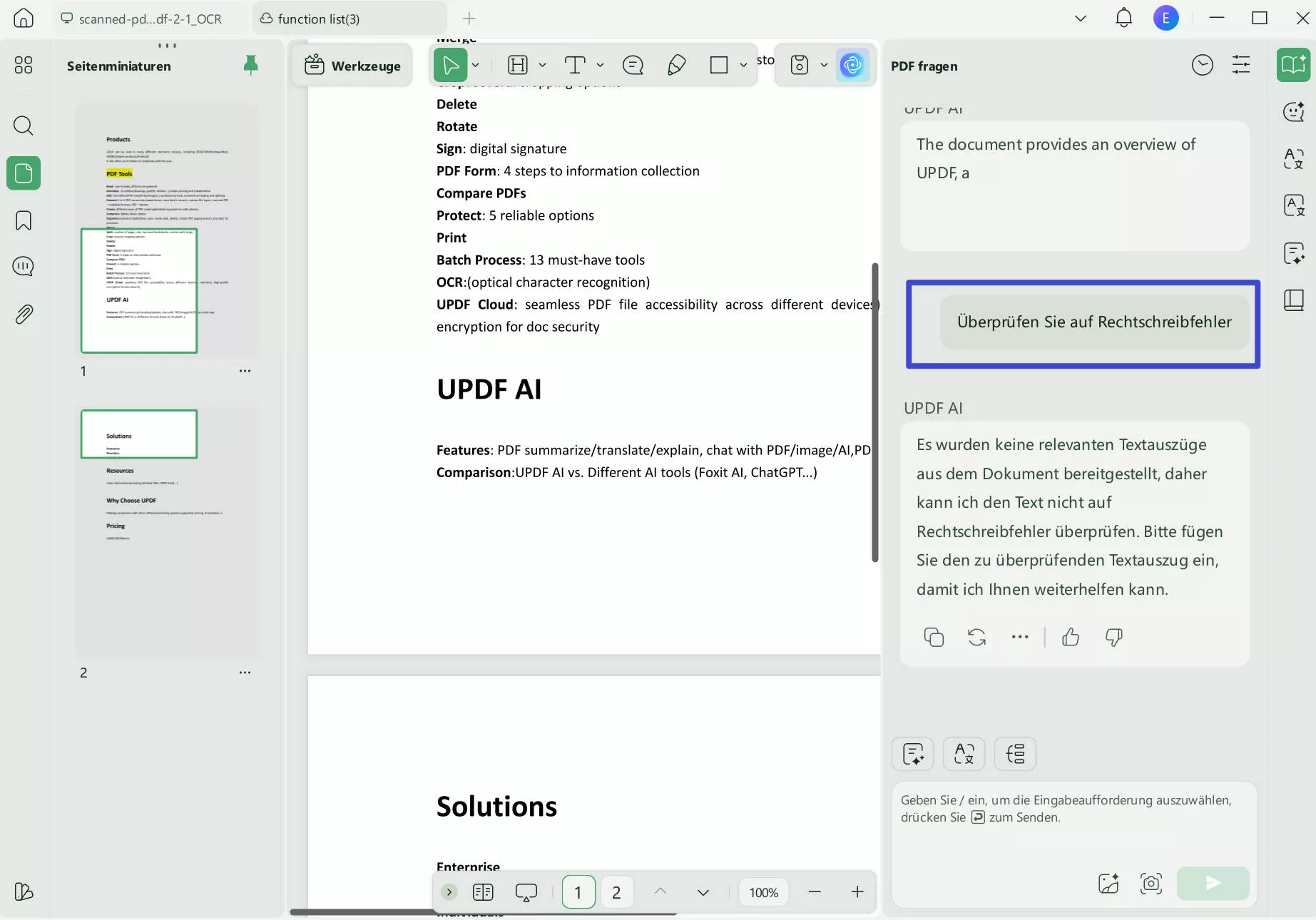 PDF-Seite korrigieren