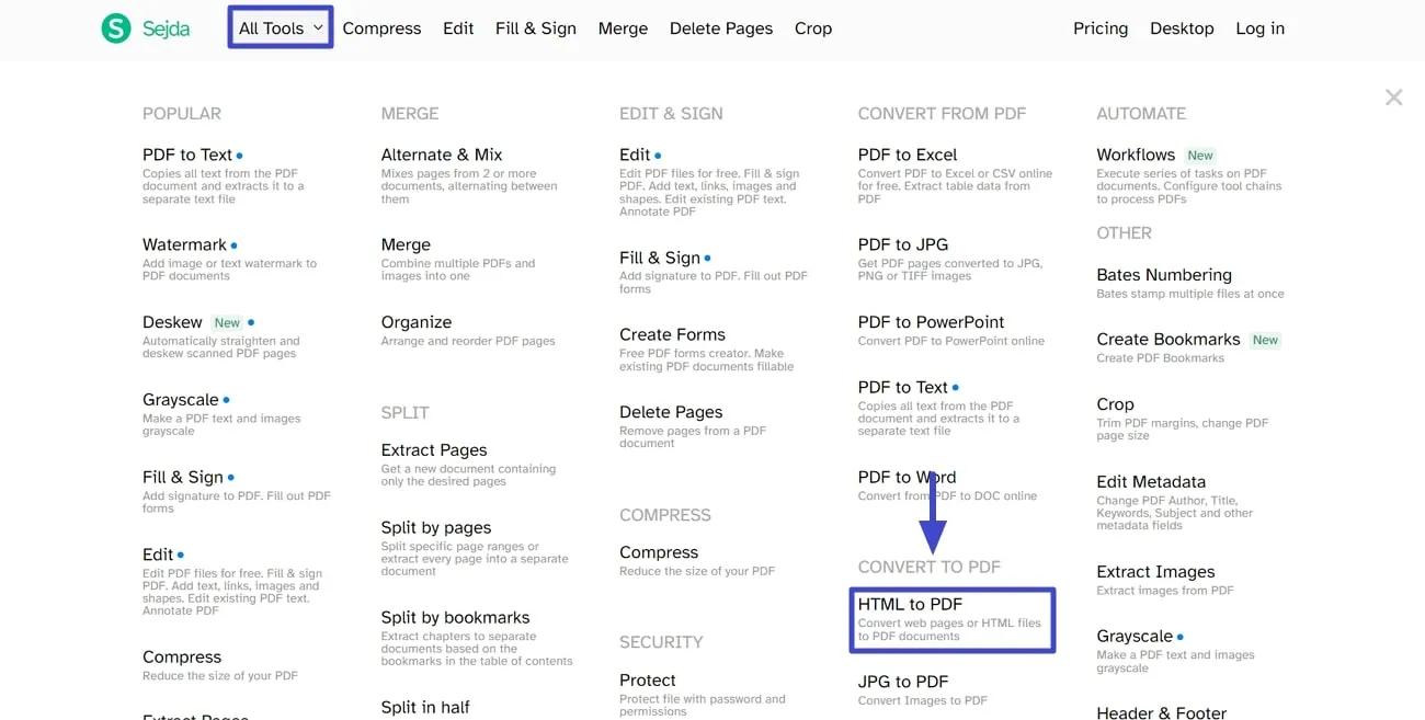 pdf vs html todas las herramientas