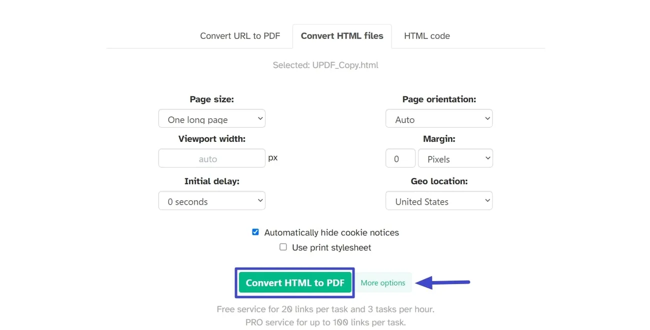 pdf vs html convertir