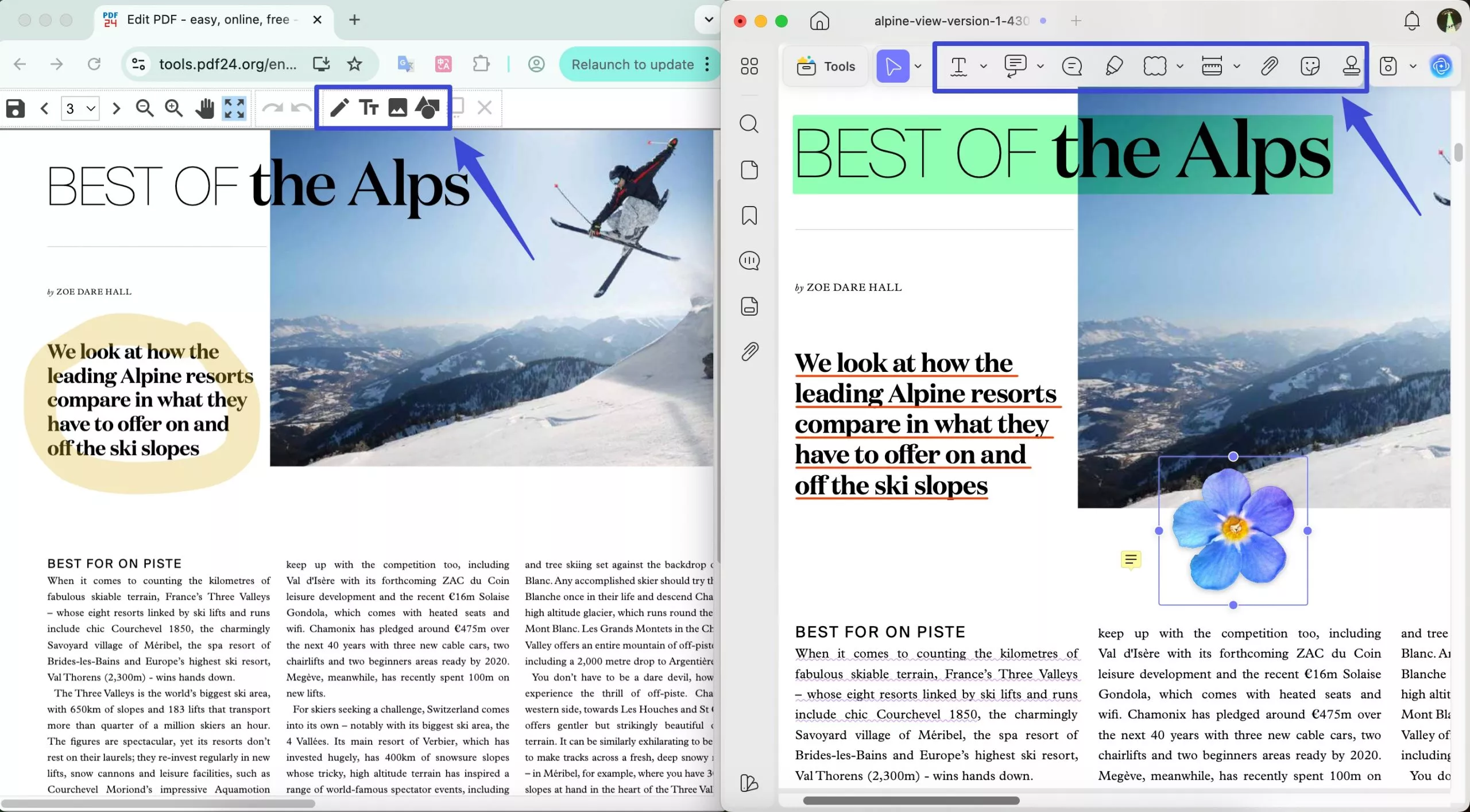 pdf24 online annotation tools vs updf