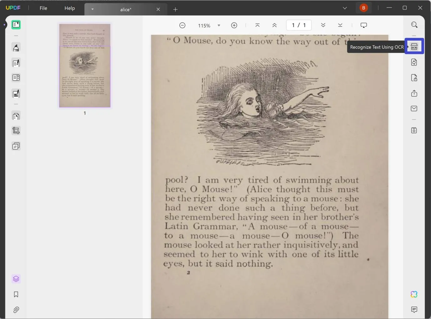 تحويل الصورة إلى نص في أيقونة Word ocr