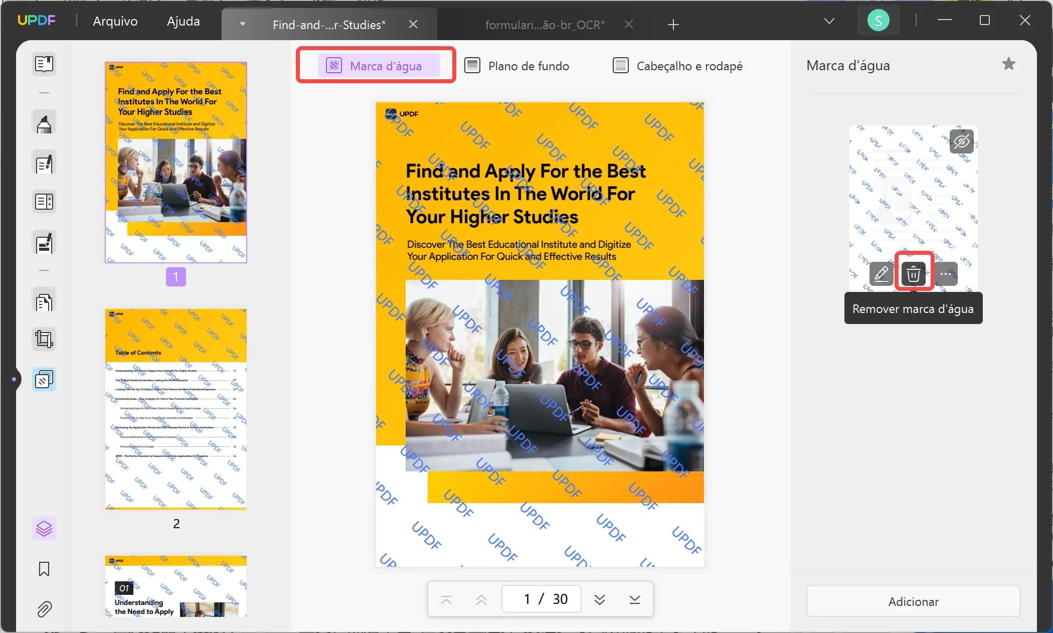 Removedor de Marca D'Água do PDF