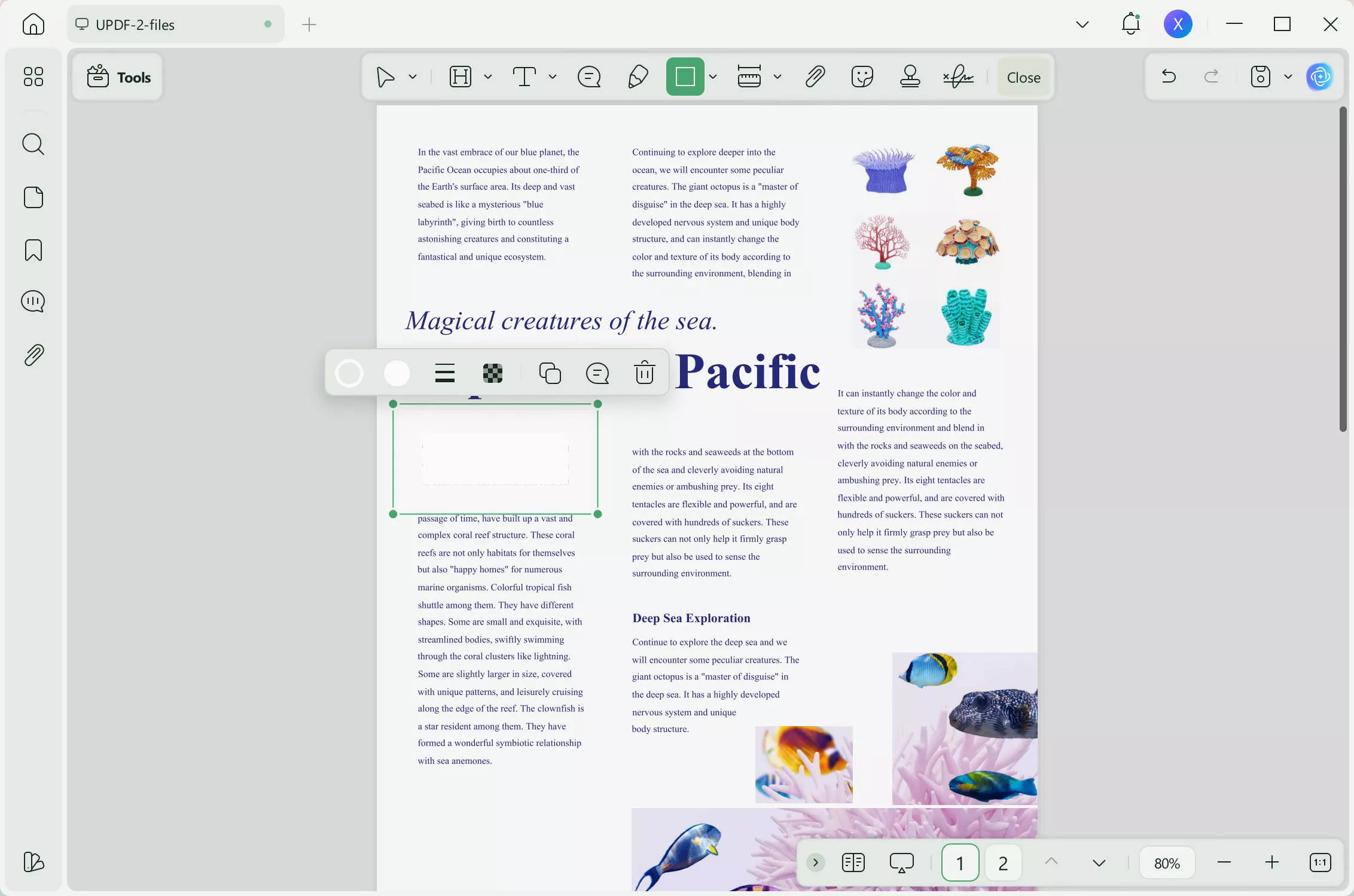 shape hide text updf windows