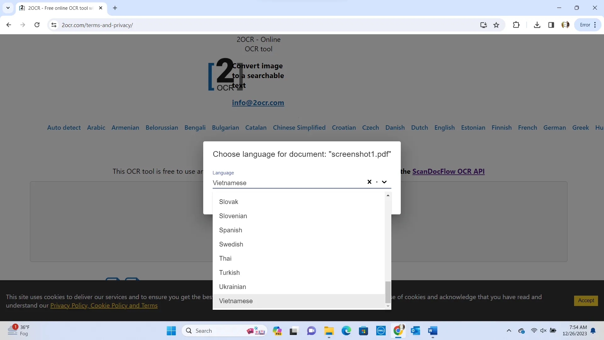 वियतनामी ओसीआर 2ocr