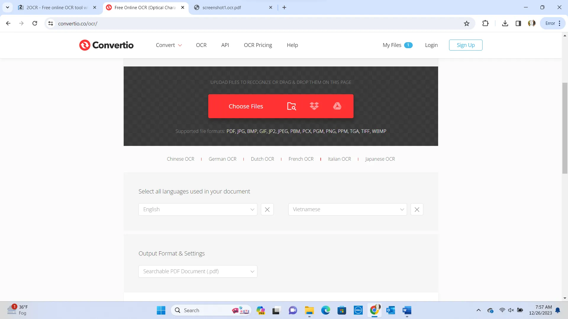 Convertio - Online Vietnamese OCR-software