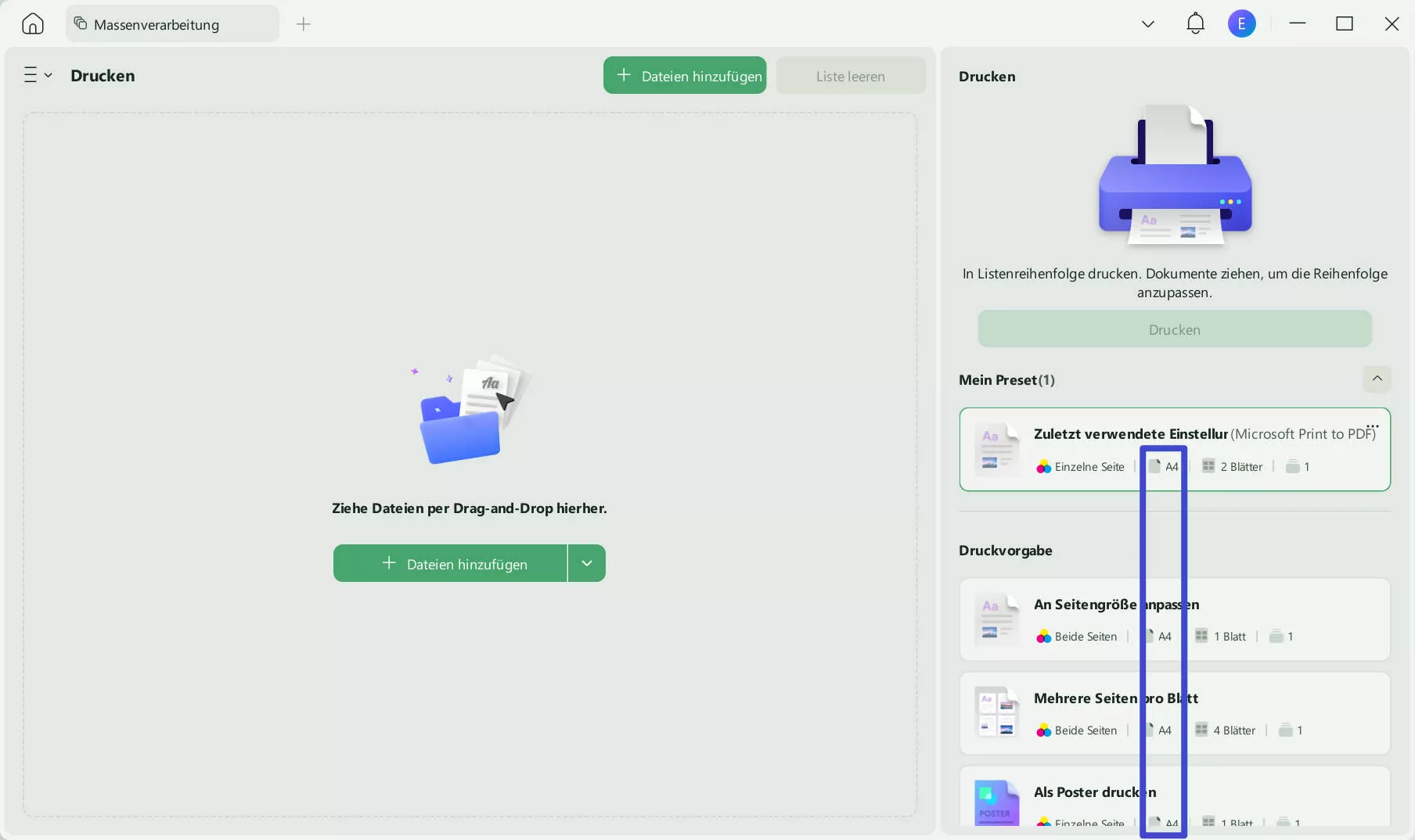 Batch pdf auf a4 anpassen und drucekn
